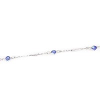 Bracelet Chaîne et cristaux Bleu-saphir