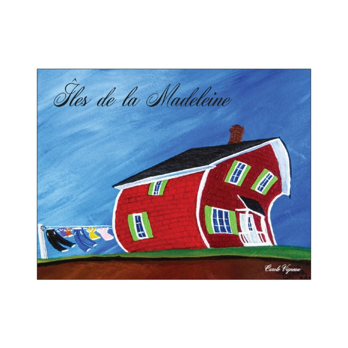 Photo, peinture maison croche représentant le vent des Iles-de-la-Madeleine