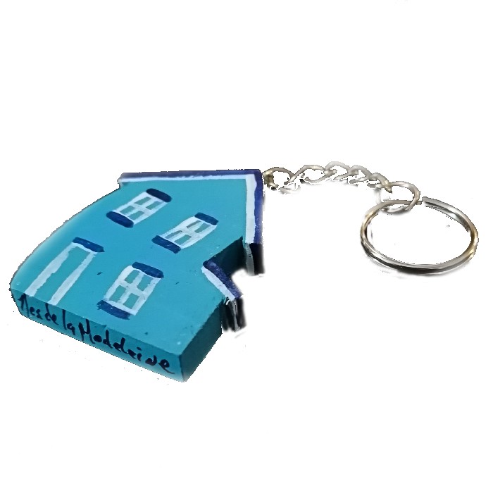 Porte-clés, maison turquoise 