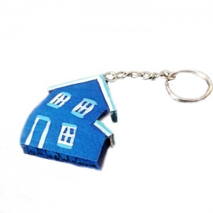 Porte-clés, maison bleu-marine
